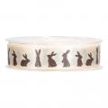 [F511196] Geschenkband Hase Beige/Braun 22mm x 25m